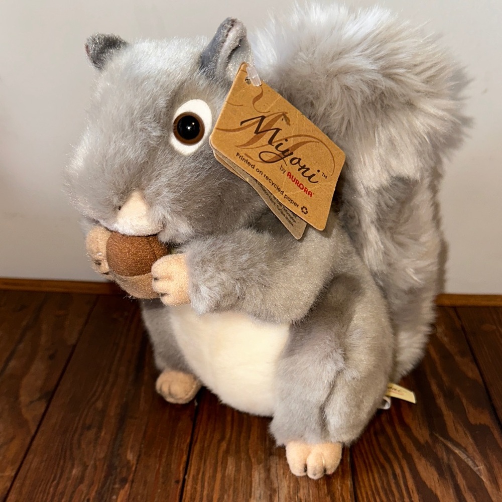 Nyamy Gray and White Squirrel Plush Toy